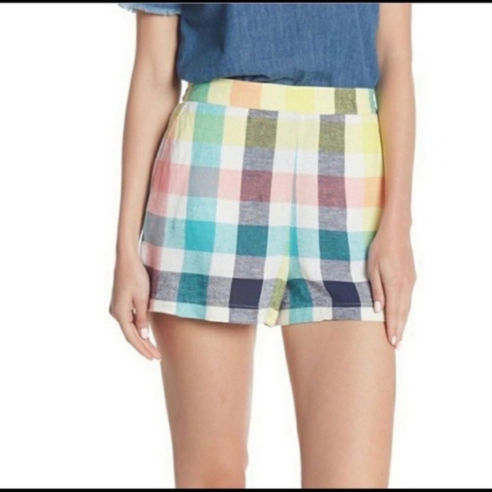 multi color linen shorts